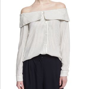 Tibi Off-the-Shoulder Striped Top